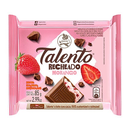 Chocolate Talento Recheado Morango 85g