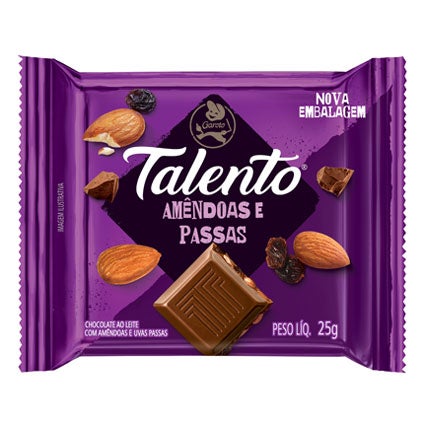 Chocolate Talento Amêndoas e Passas 25g