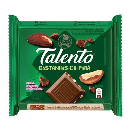 Chocolate Talento Castanhas-do-Pará 85g